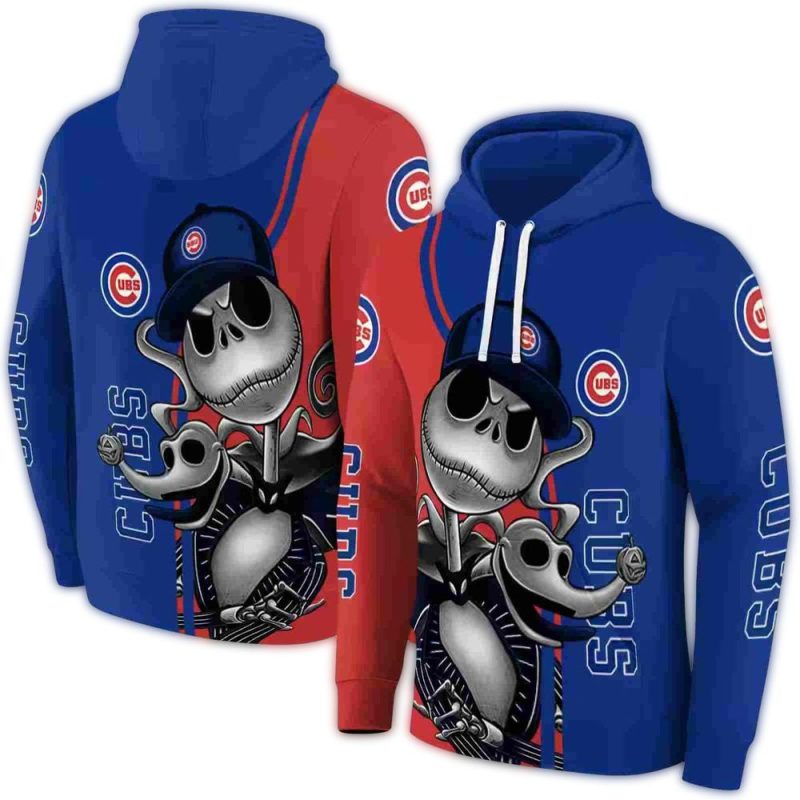 Chicago Cubs Jack Skellington AOP Hoodie 1