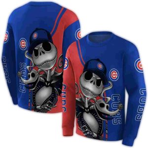 Chicago Cubs Jack Skellington All-Over Print Hoodie For Fans
