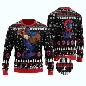 Chicago Cubs Mascot Baseball Ugly Sweater
