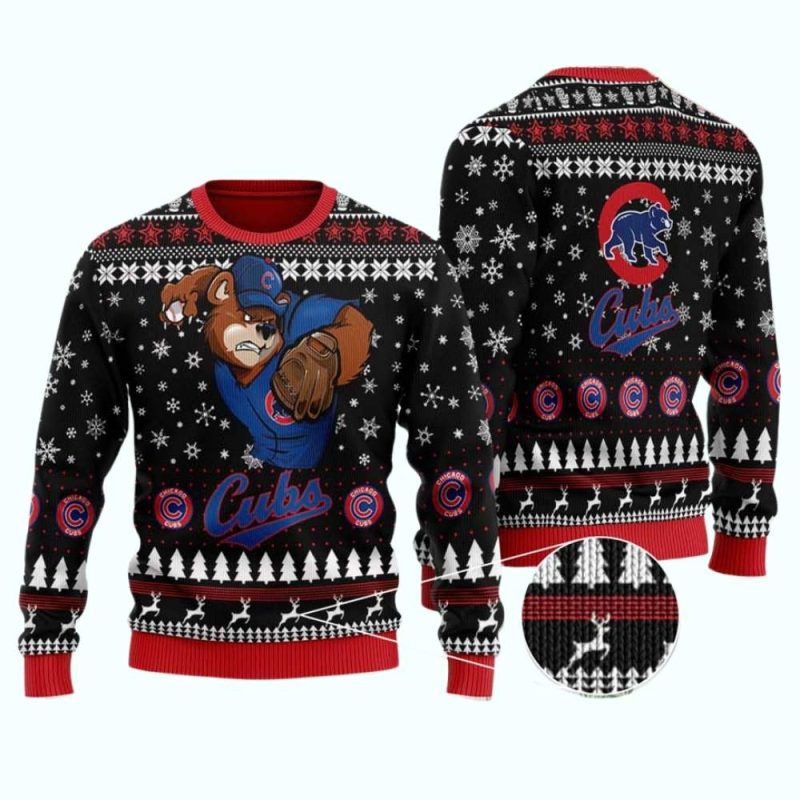 Chicago Cubs Mascot Baseball Ugly Sweater