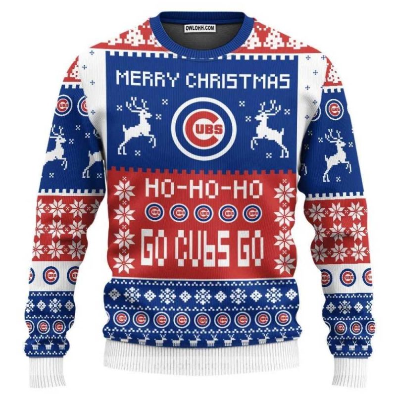 Chicago Cubs Merry Christmas Ho Ho Ho Go Cubs Go Ugly Sweater