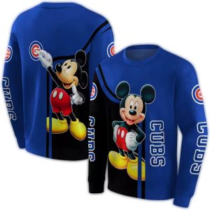 Chicago Cubs Mickey Mouse All-Over Print Sweatshirt For Fans