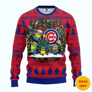 Chicago Cubs Minion Christmas Ugly Sweater