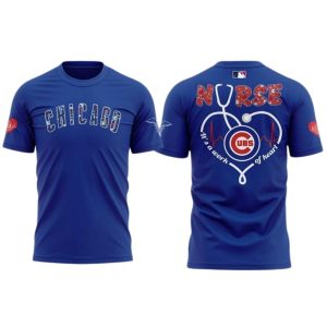 Chicago Cubs All-Over Print Nurses T-Shirt for Fans and Healthcare Workers
