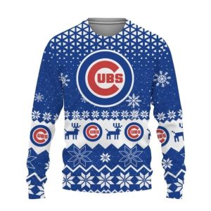 Chicago Cubs Pattern Christmas Ugly Sweater