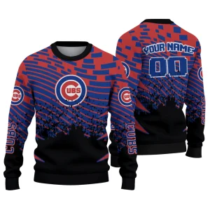 Chicago Cubs Pixel Flow Holiday Sweater - Festive Knitwear For Fans