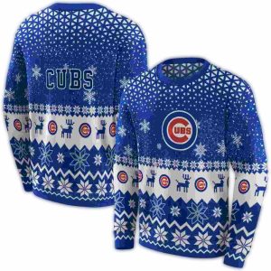 Chicago Cubs Reindeer Print Sweatshirt – Festive Holiday Apparel