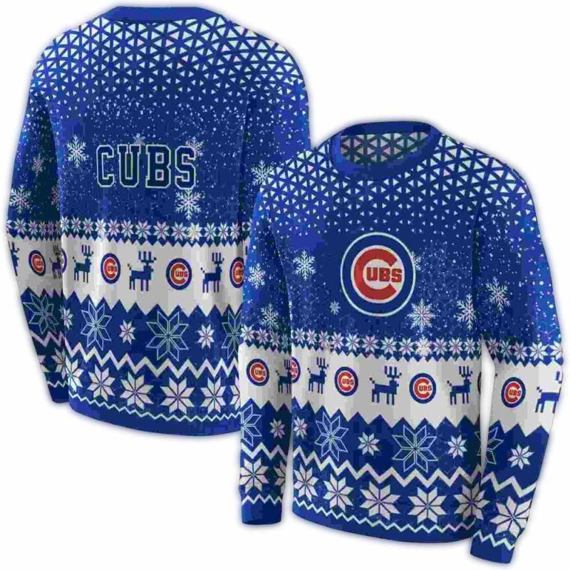 Chicago Cubs Reindeer Motif AOP Sweatshirt 1
