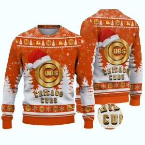 Chicago Cubs Santa Logo Ugly Sweater