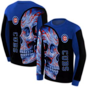 Chicago Cubs Skull Design All-Over Print Sweatshirt For Fans