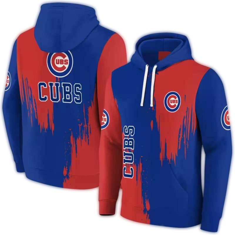 Chicago Cubs Splatter Effect AOP Hoodie 1