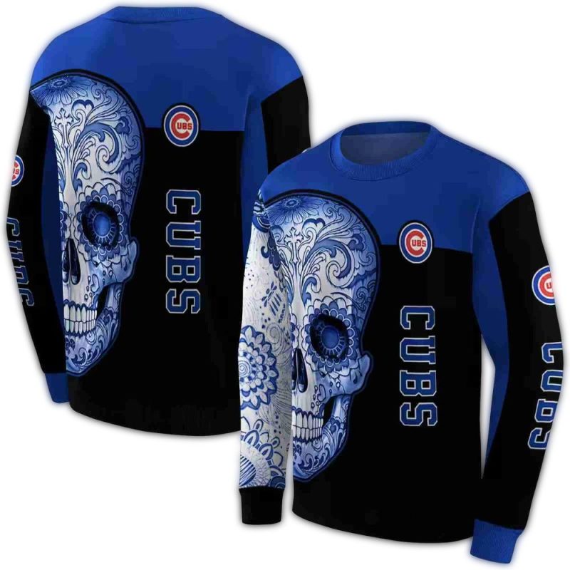Chicago Cubs Sugar Skull AOP Sweatshirt 1