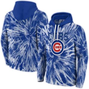 Chicago Cubs Tie-Dye Hoodie With All-Over Print Design