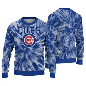 Chicago Cubs Tie-Dye Ugly Christmas Sweater For Fans