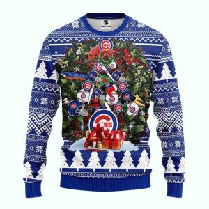 Chicago Cubs Tree Merry Christmas Ugly Sweater