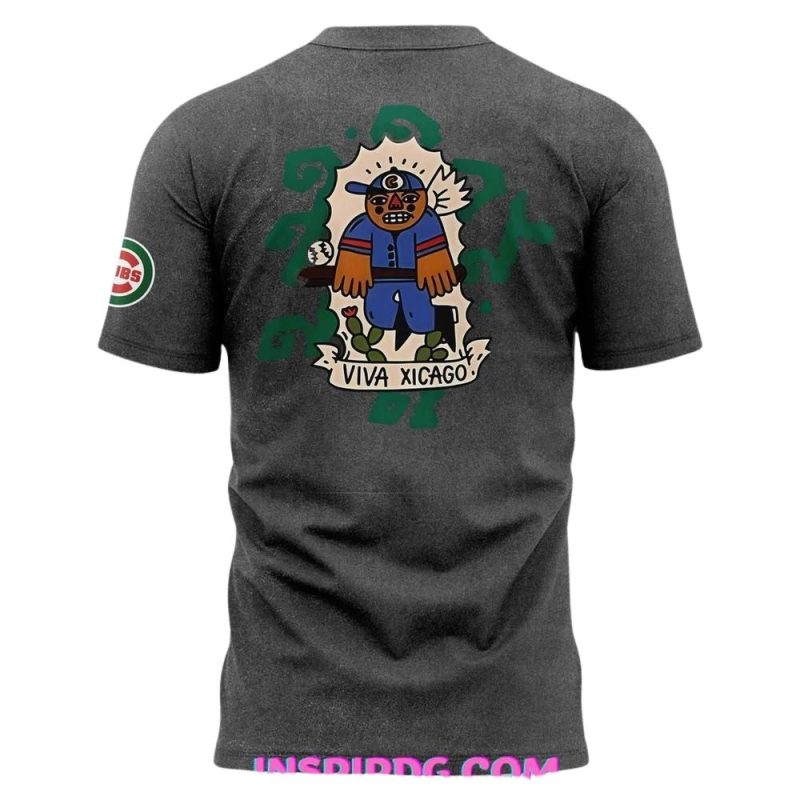Chicago Cubs All-Over Print Viva Xicago T-Shirt for Fans - Image 2