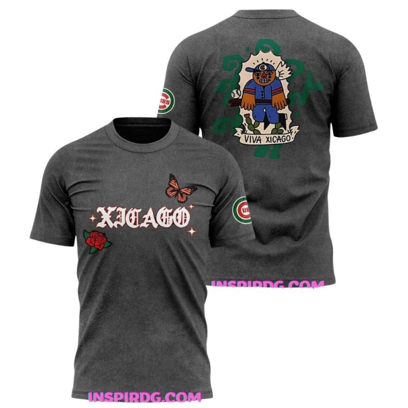 Chicago Cubs All-Over Print Viva Xicago T-Shirt for Fans - Image 3