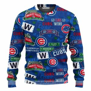 Chicago Cubs W Baseball Ugly Sweater