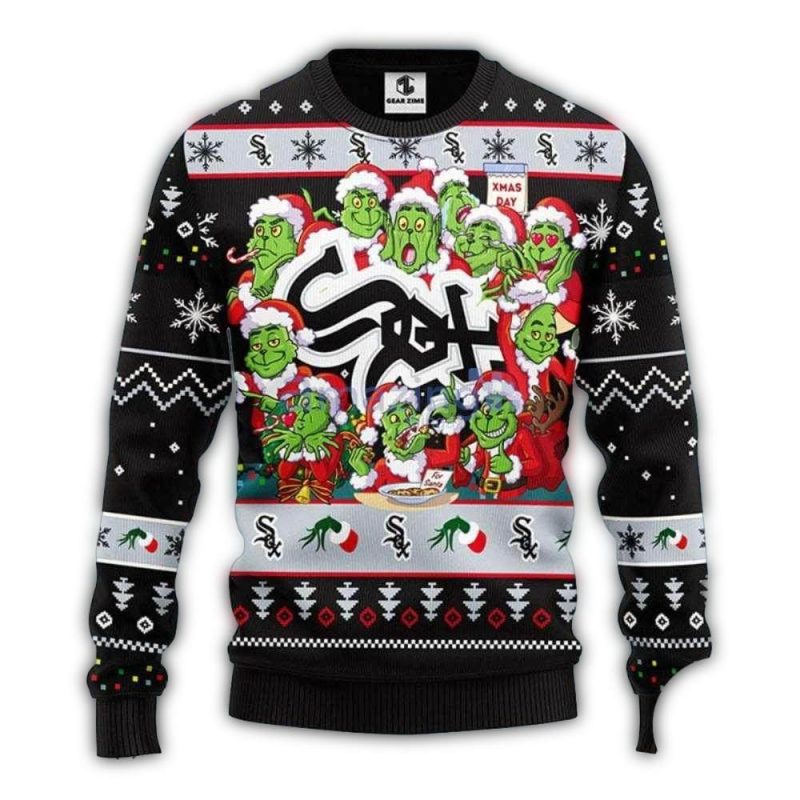 Chicago White Sox 12 Grinch Xmas Day Christmas Ugly Sweater 1