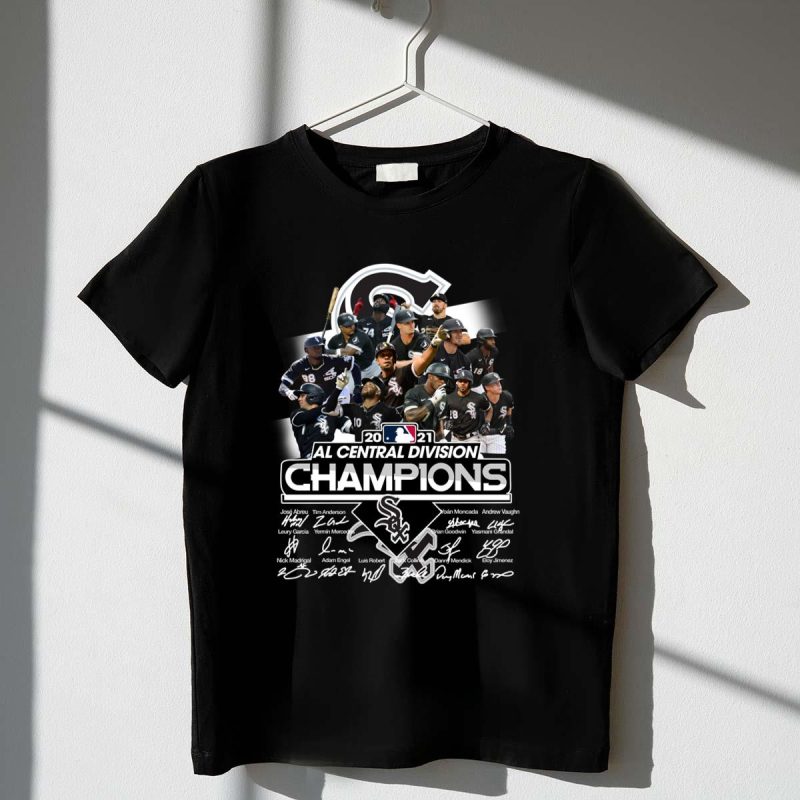 Chicago White Sox 2021 al central division Champions signatures shirt t shirt 1 1