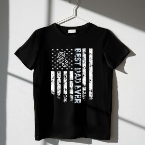 Chicago White Sox Best Dad Ever T-Shirt With American Flag Design