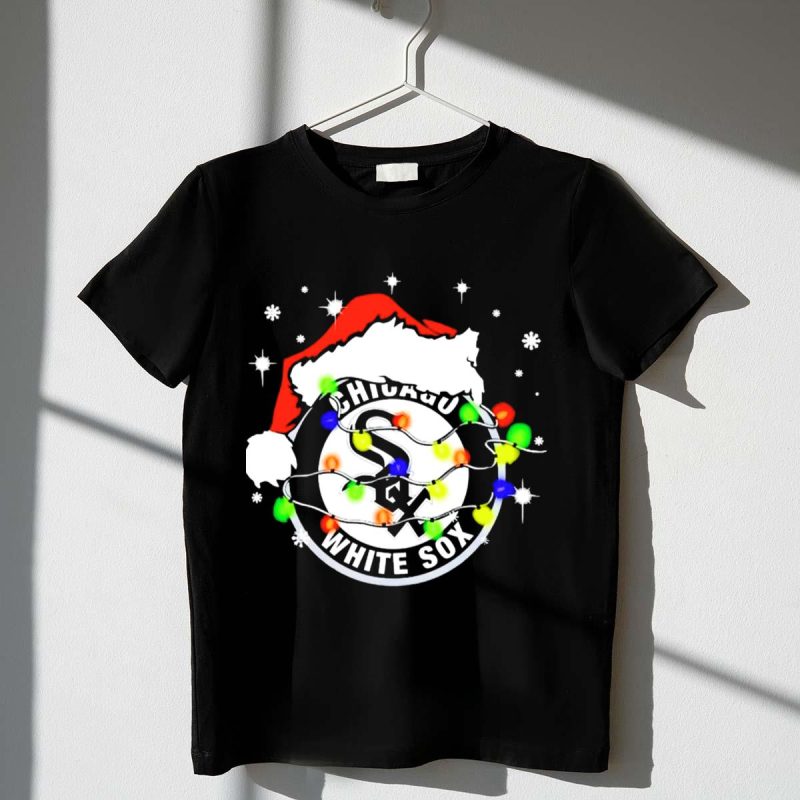 Chicago White Sox Christmas Santa Hat with Lights T Shirt t shirt 1 1