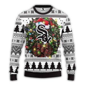 Chicago White Sox Christmas Wreath Ugly Sweater