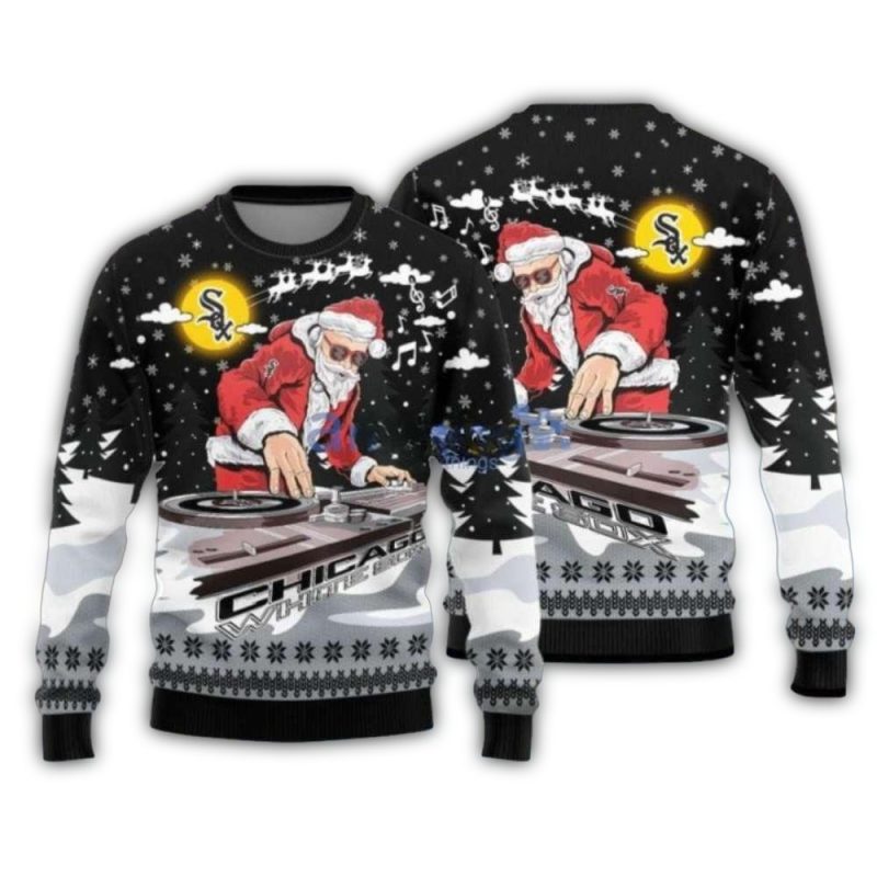 Chicago White Sox DJ Santa Christmas Ugly Sweater 1