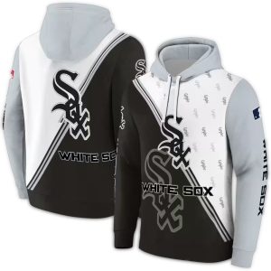 Chicago White Sox Diagonal Stripe All Over Print Hoodie