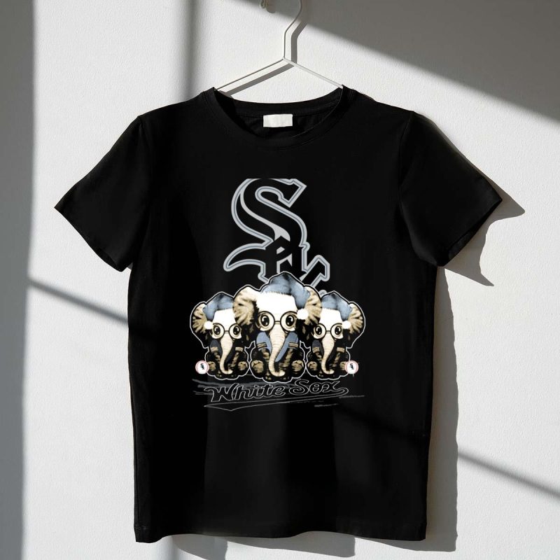 Chicago White Sox Festive Elephant Trio Christmas T Shirt t shirt 1 1