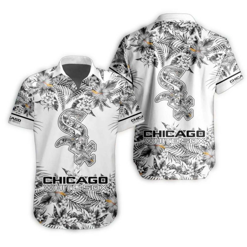 Chicago White Sox Floral Flower Pattern White Hawaiian Shirt 1