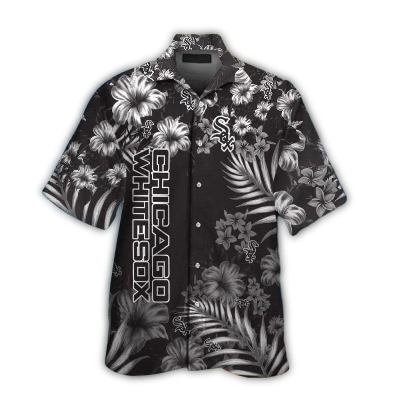 Chicago White Sox Flower Leaf Pattern Summer Hawaiian Shirt 1