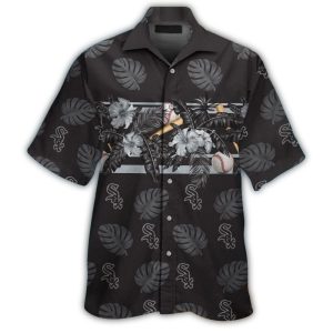 Chicago White Sox Tropical Hawaiian Shirt With Floral Leaf Design