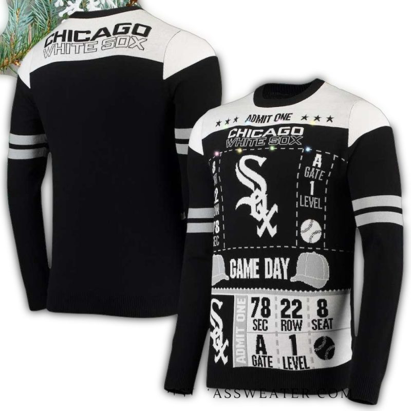 Chicago White Sox Game Day Ticket Christmas Ugly Sweater 1