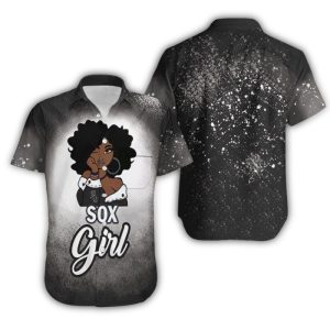Chicago White Sox African American Girls Hawaiian Shirt - Team Style