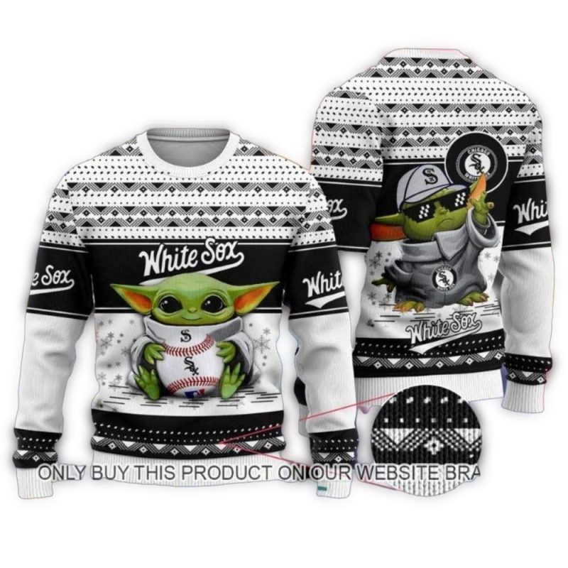 Chicago White Sox Grinch Holding Christmas Ornament Ugly Sweater 1
