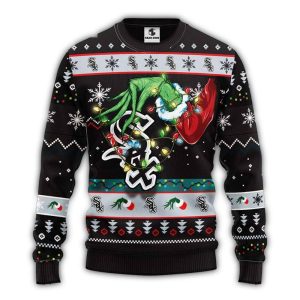 Chicago White Sox Grinch Lights Christmas Ugly Sweater