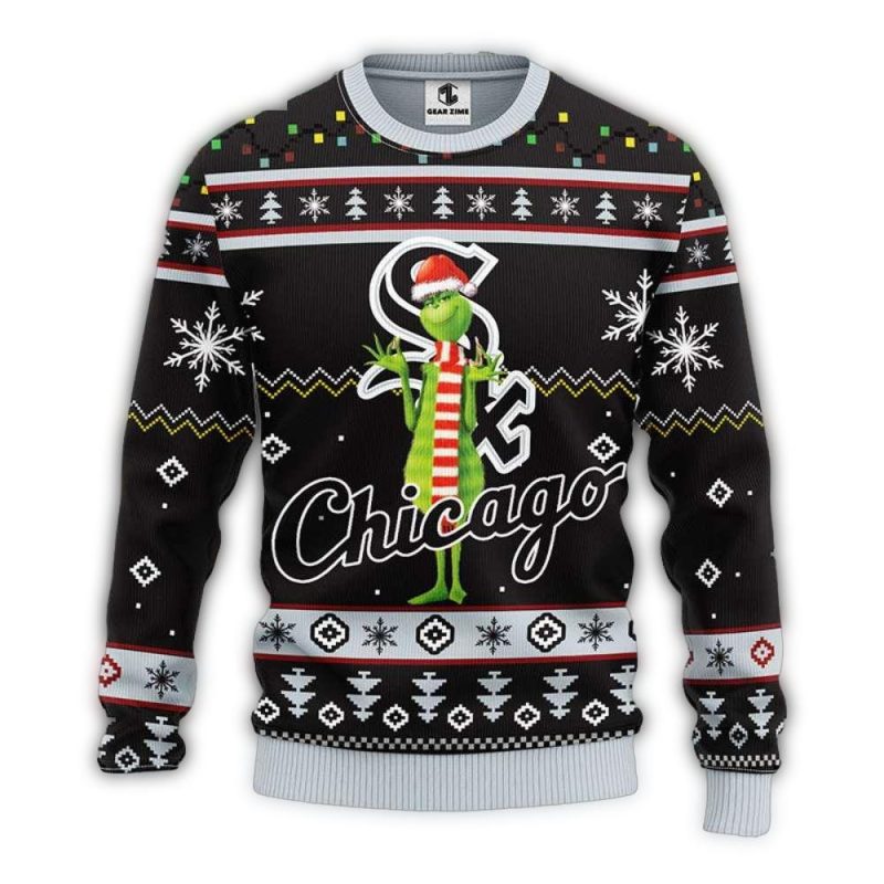 Chicago White Sox Grinch Santa Christmas Ugly Sweater 1