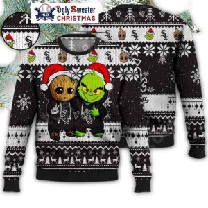 Chicago White Sox Groot And Grinch Christmas Duo Ugly Sweater