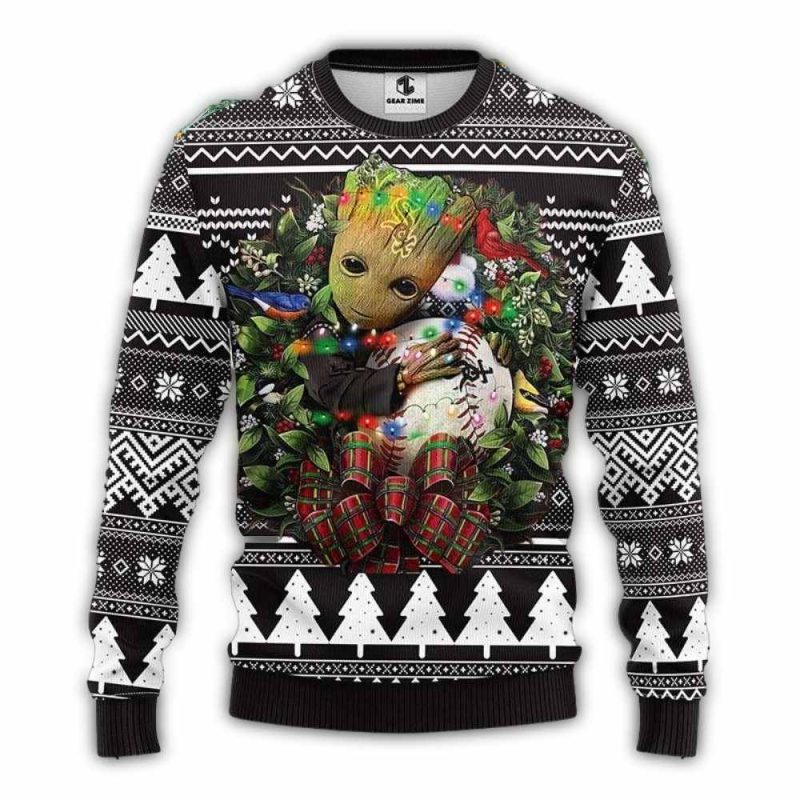 Chicago White Sox Groot Christmas Wreath Christmas Ugly Sweater 1