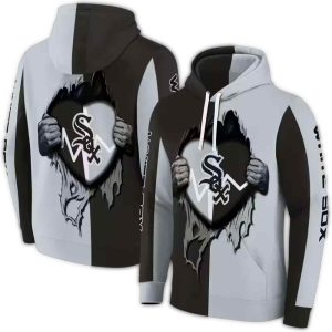 Chicago White Sox Heartbeat Graphic All Over Print Hoodie