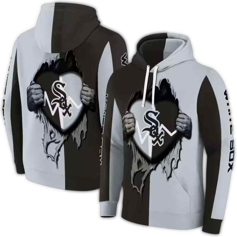 Chicago White Sox Heartbeat Graphic AOP Hoodie 1