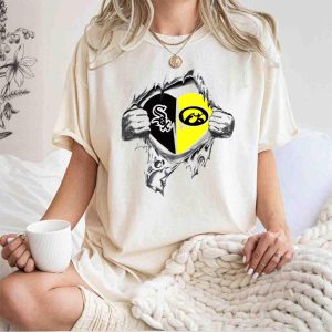 Chicago White Sox Iowa Hawkeyes Heart Rip T-Shirt For Fans