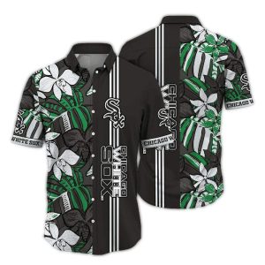 Vintage Chicago White Sox Leaf Stripe Hawaiian Shirt For Men
