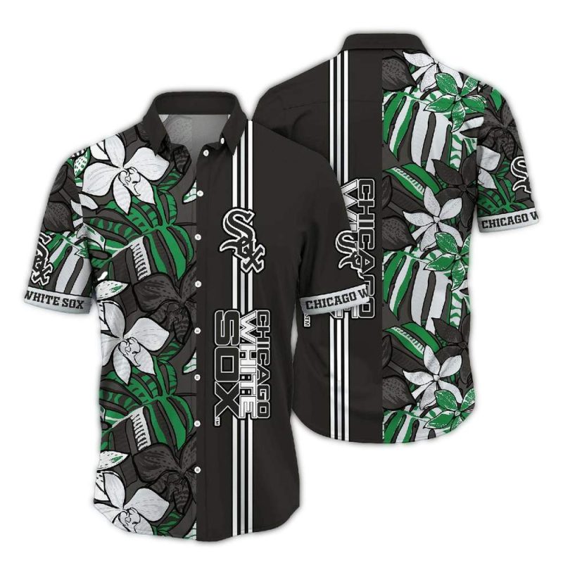 Chicago White Sox Leafs Stripe Vintage Hawaiian Shirt 1