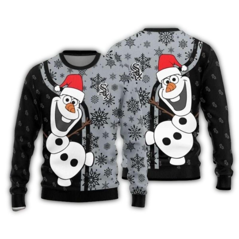 Chicago White Sox Olaf Snowman Christmas Ugly Sweater 1
