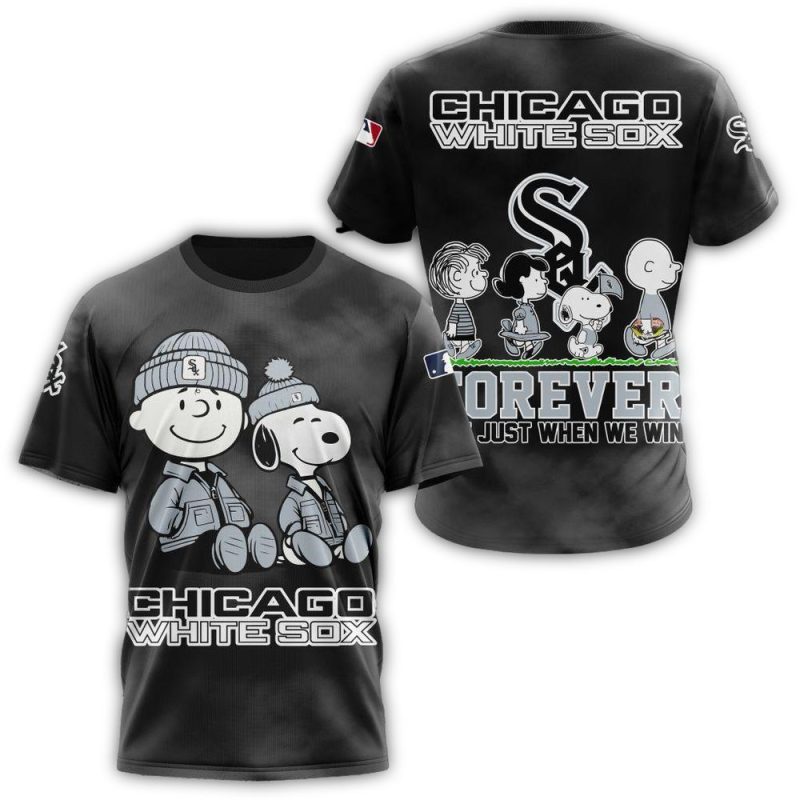 Chicago White Sox Peanuts and Snoopy AOP T Shirt 1