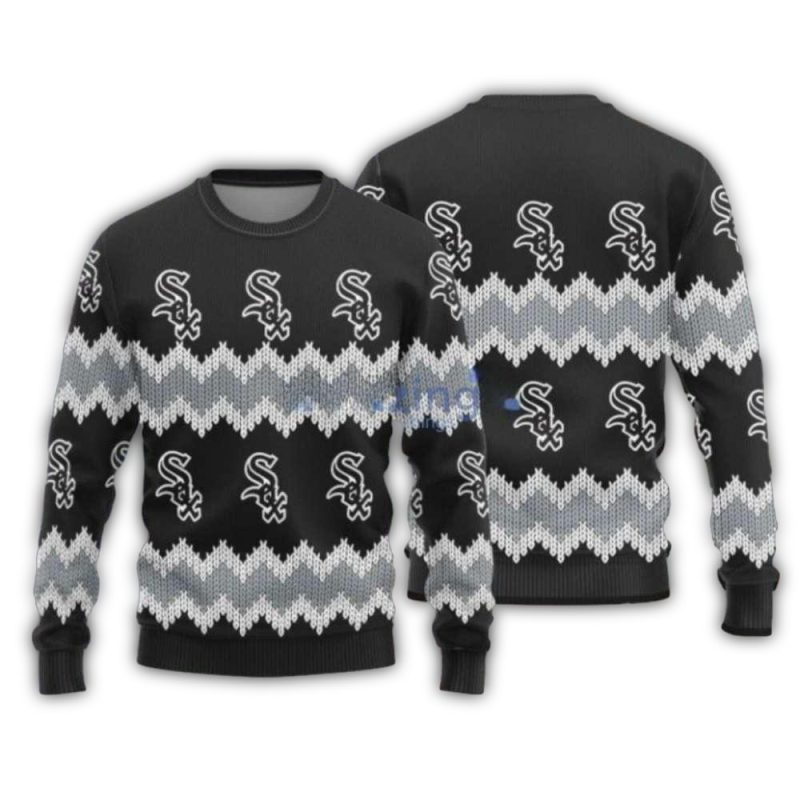 Chicago White Sox Repeated Logo Pattern Christmas Ugly Sweater 1