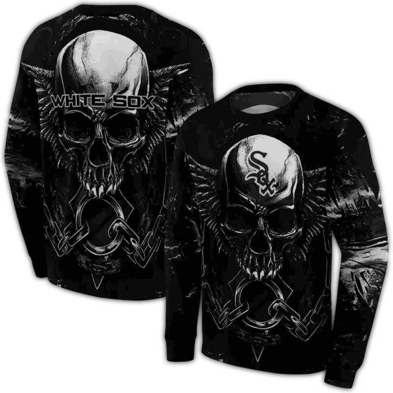 Chicago White Sox Skull Artwork AOP Sweatshirt 1