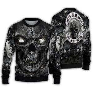 Chicago White Sox Skull Intensity Black Ugly Sweater
